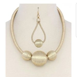 Metallic Thread Wrapped Bead Necklace